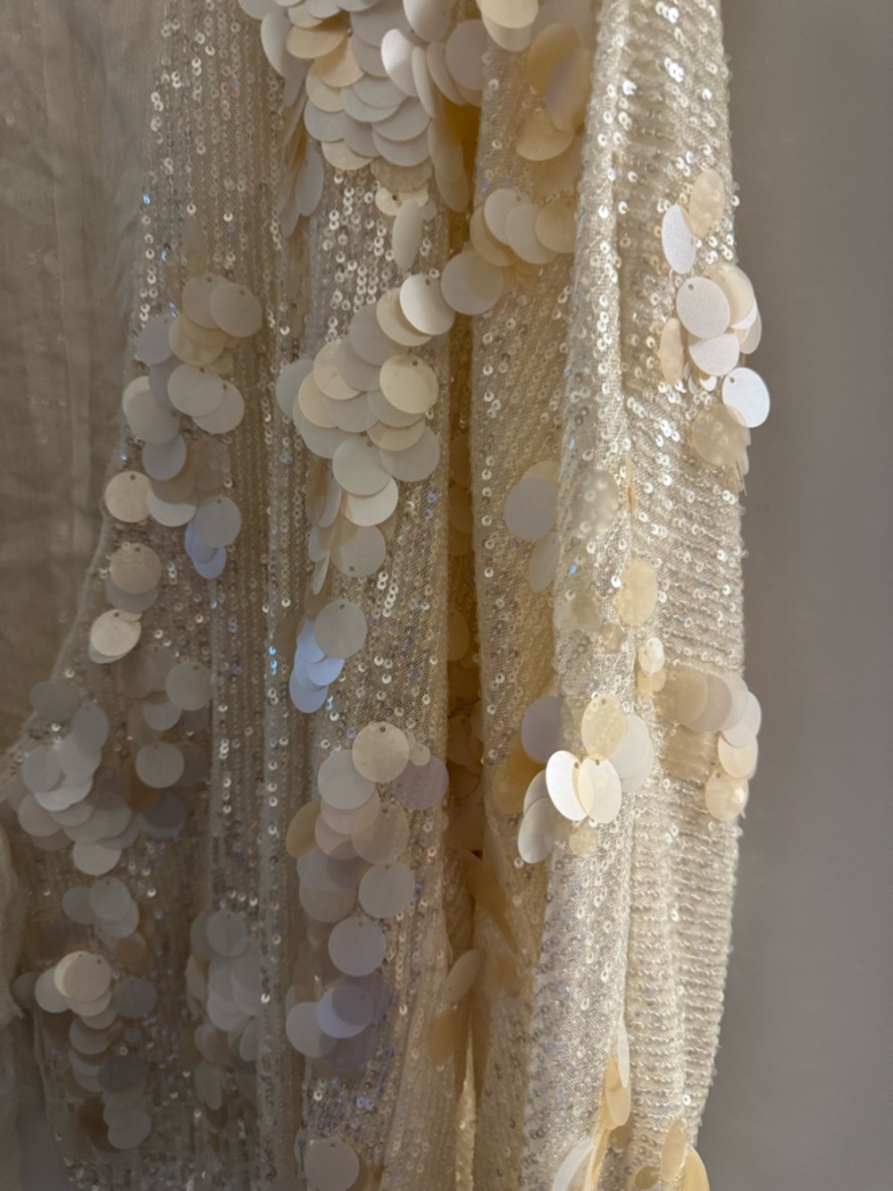 ZARA Cream Sequin & Disc Embellished Tie-Front Cardigan - Picture 5 of 5